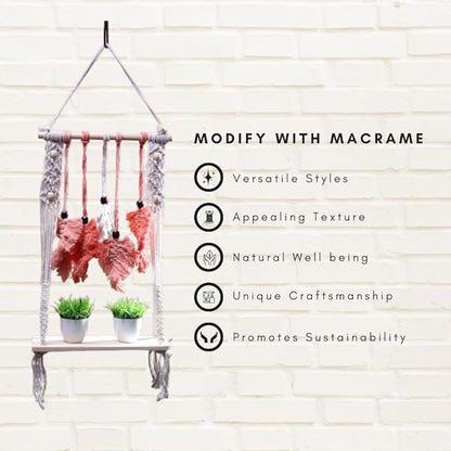 Macrame Wall Hangings, Crafts, Home Décor, Handmade for Bedroom, Nursery, Balcony, Garden, Party, Café, Decoration, Wedding, Decorative