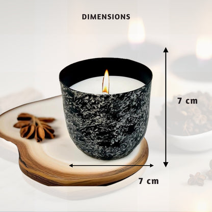 Akaar Decor Range of Metallic Glow Scented Candles for Home Decor- Black Oudh