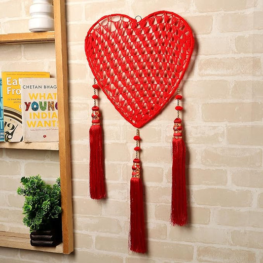 Crochet Red Heart Wall Hanging