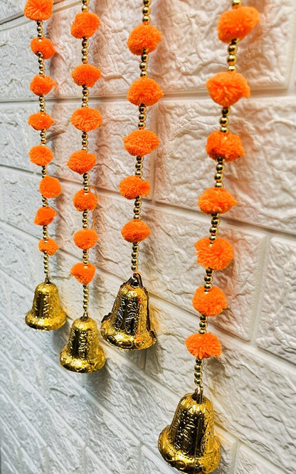 Akaar Fabric Pom Pom Ladi with Bell  (Pack of 2)