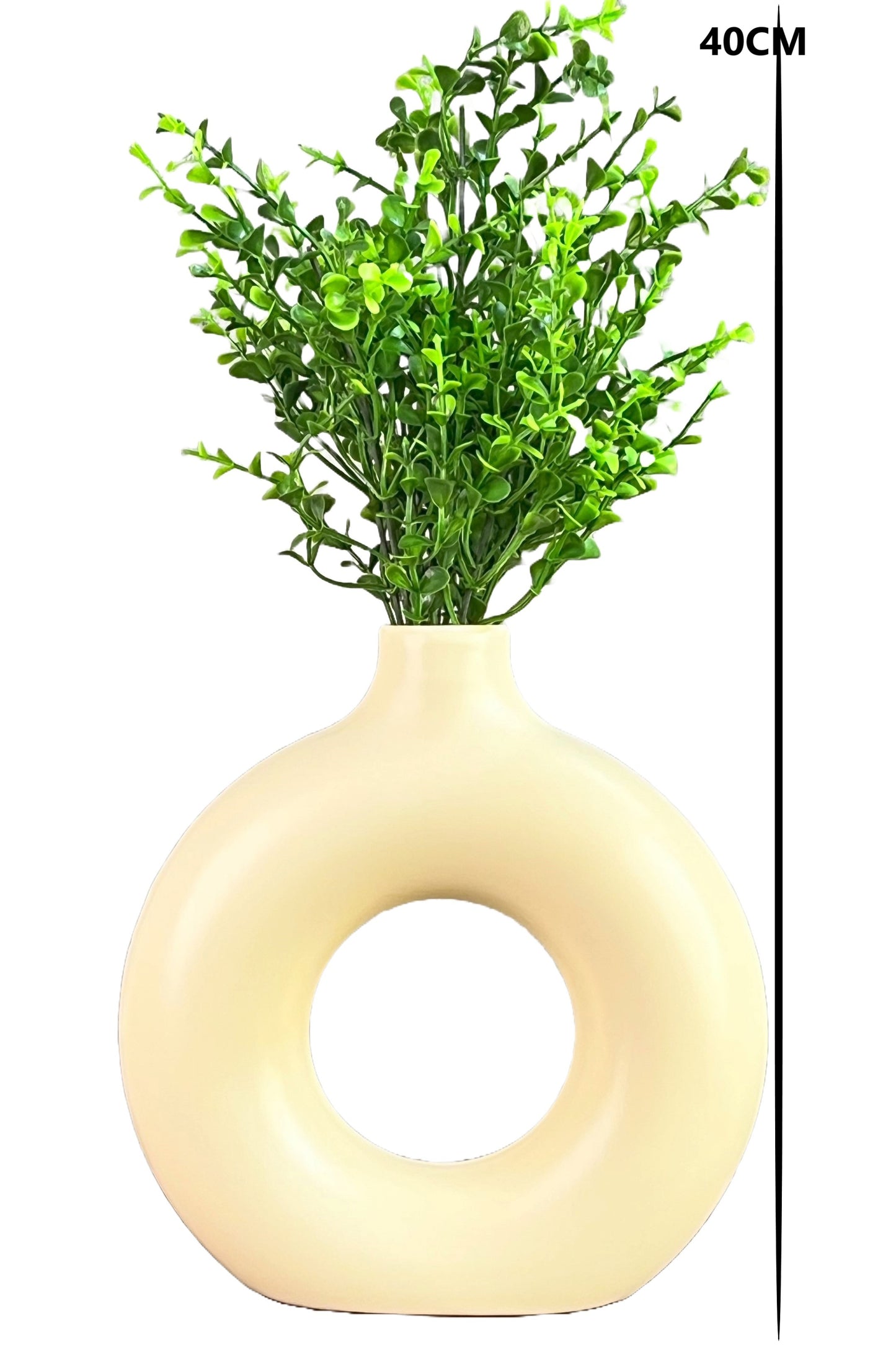 Akaar Imitation Plants - Jade Green Bunch with Donut Pot