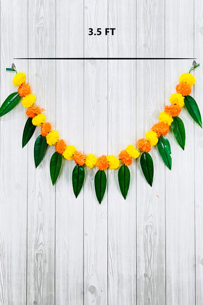 Akaar Festive Bandhanwar in marigold with mango leaves