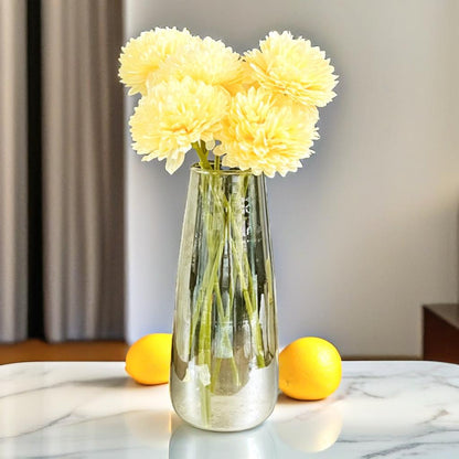 Artificial Chrysanthemum Hydrangea Ball Flower Stick (Pack of 1) (Yellow)