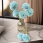 Artificial Chrysanthemum Hydrangea Ball Flower Stick for Home Decor (Blue)