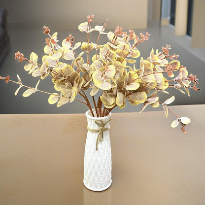 Combo Set of Hard Plastic Unbreakable Vase with Artificial Flowers Bouquet