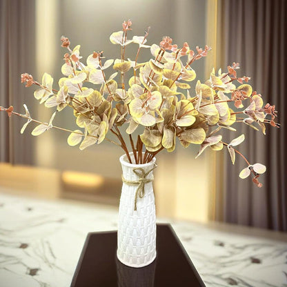 Combo Set of Hard Plastic Unbreakable Vase with Artificial Flowers Bouquet