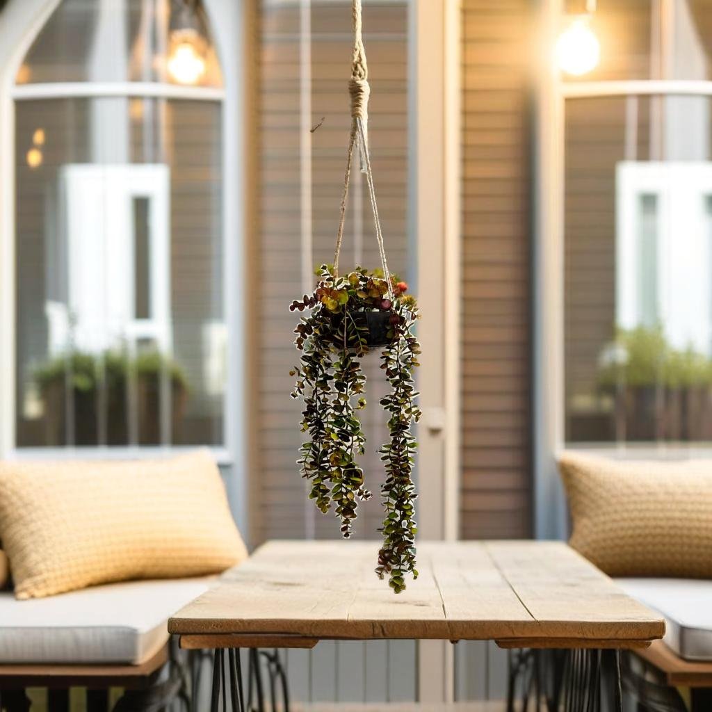 Akaar Décor's Outdoor Decor Range: Artificial Hanging Eucalyptus Plant (Brown)