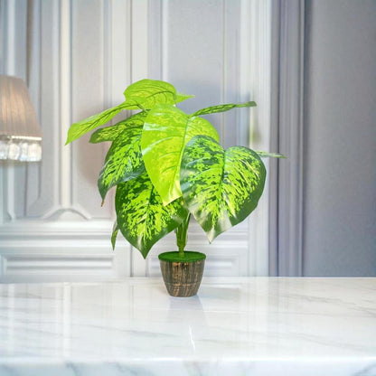 Akaar Decor's Artificial Plants for Home Decoration : 12 Branch Plant with Pot (Money Plant)