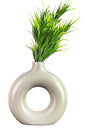 Akaar Artificial Fern Green Bunch with Donut Pot for House decor