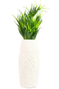 Akaar Artificial Fern Green Bunch with Long Cylindrical Flower Vase