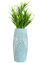 Akaar Artificial Fern Green Bunch with Long Cylindrical Flower Vase