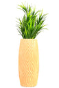 Akaar Artificial Fern Green Bunch with Long Cylindrical Flower Vase