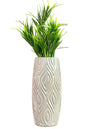 Akaar Artificial Fern Green Bunch with Long Cylindrical Flower Vase