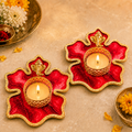 Ganesha tea light candle holder set of 2