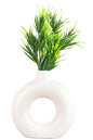 Akaar Artificial Fern Green Bunch with Donut Pot for House decor