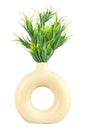 Akaar Artificial Fern Green Bunch with Donut Pot for House decor