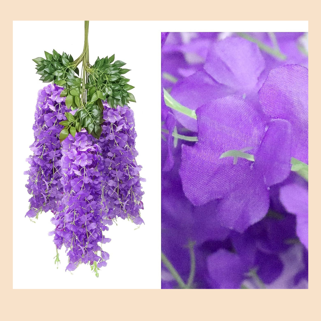 Akaar Decor Heavy Wisteria Falling for Home or Festive Decor (Pack of 6 falling bunches)